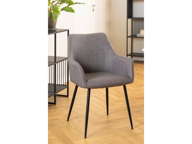 Krzesło Lizzy z podłokietnikami szare jasne - ACTONA